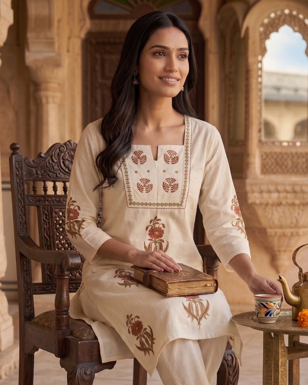 Emerald Embroidered Kurta